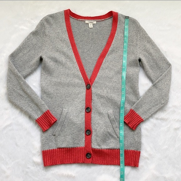 Gray and Coral Caslon Cardigan Sweater - Picture 3 of 5